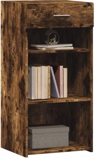 Berkfield Home Smoked Oak Sideboard in Brown, W/D/H: 45 x 42.5 x 93 cm – 1