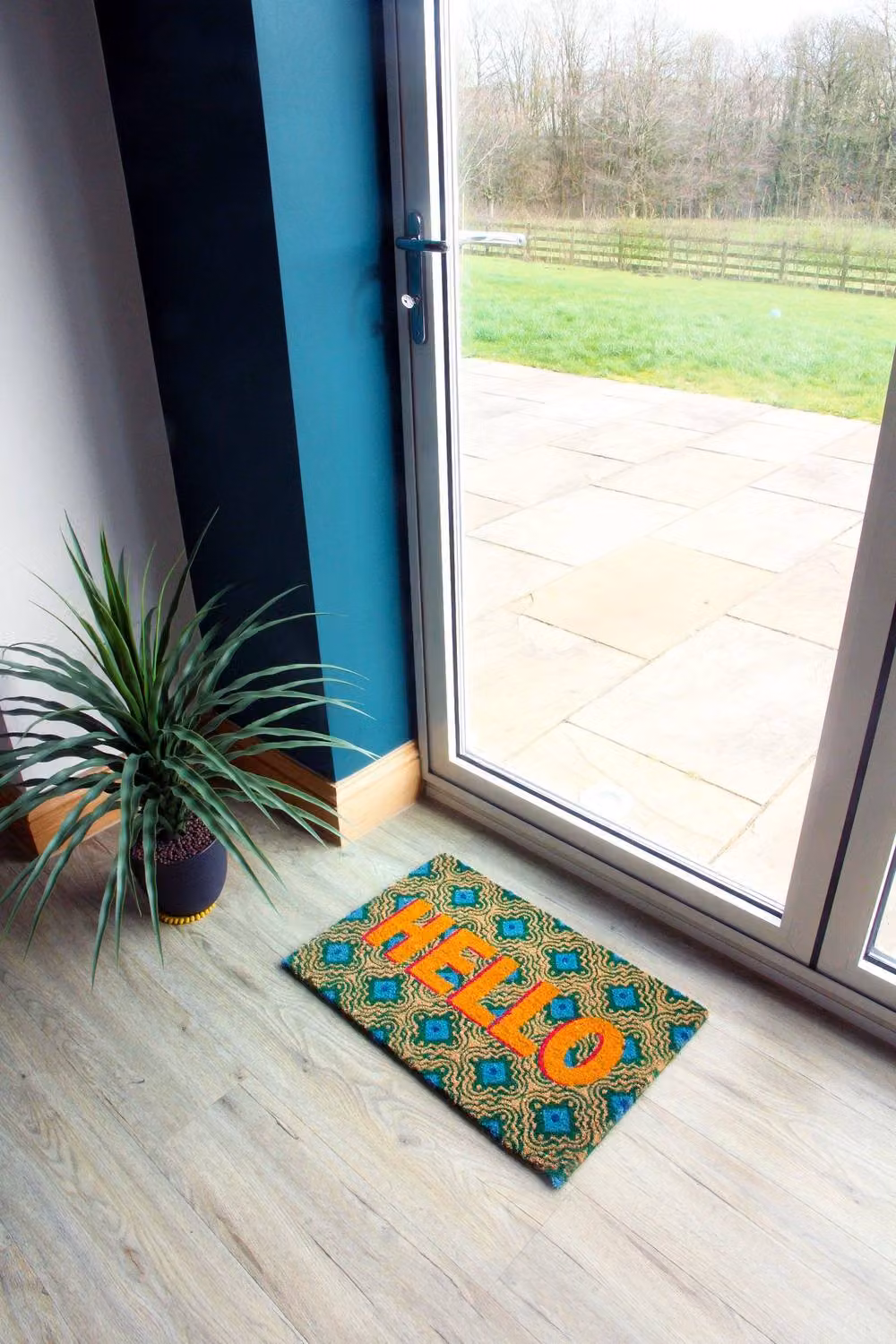 Esselle Astley Hello Printed Coir Doormat, Multicolour, W: 60 cm, D: 40 cm – 2