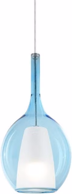 Netlighting Kalique Il Sky Blue Globe Dome Pendant Ceiling Light with 18 cm Diameter and E27 Socket