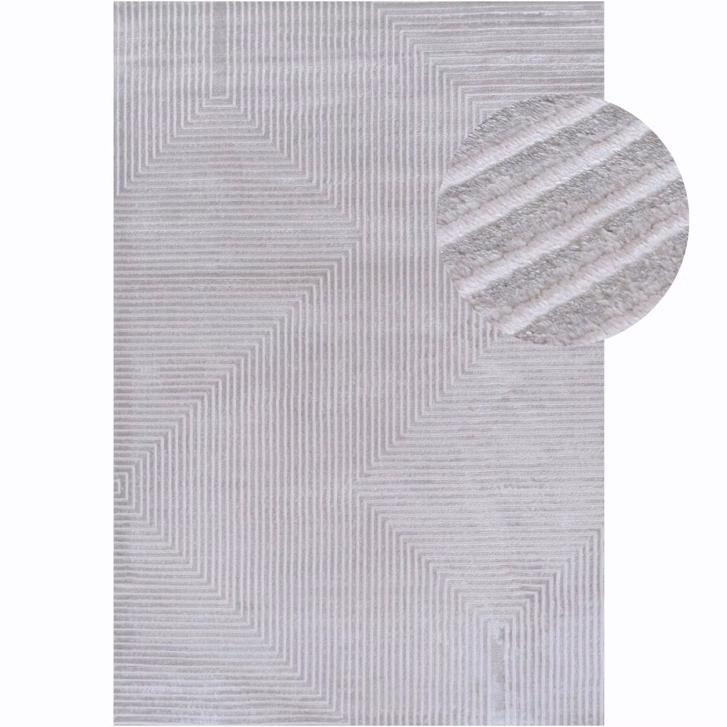 THE RUGS Carmel Modern Geometric Area Rug and Runner, Stain Resistant, Grey, W: 80 cm, L: 150 cm – 2
