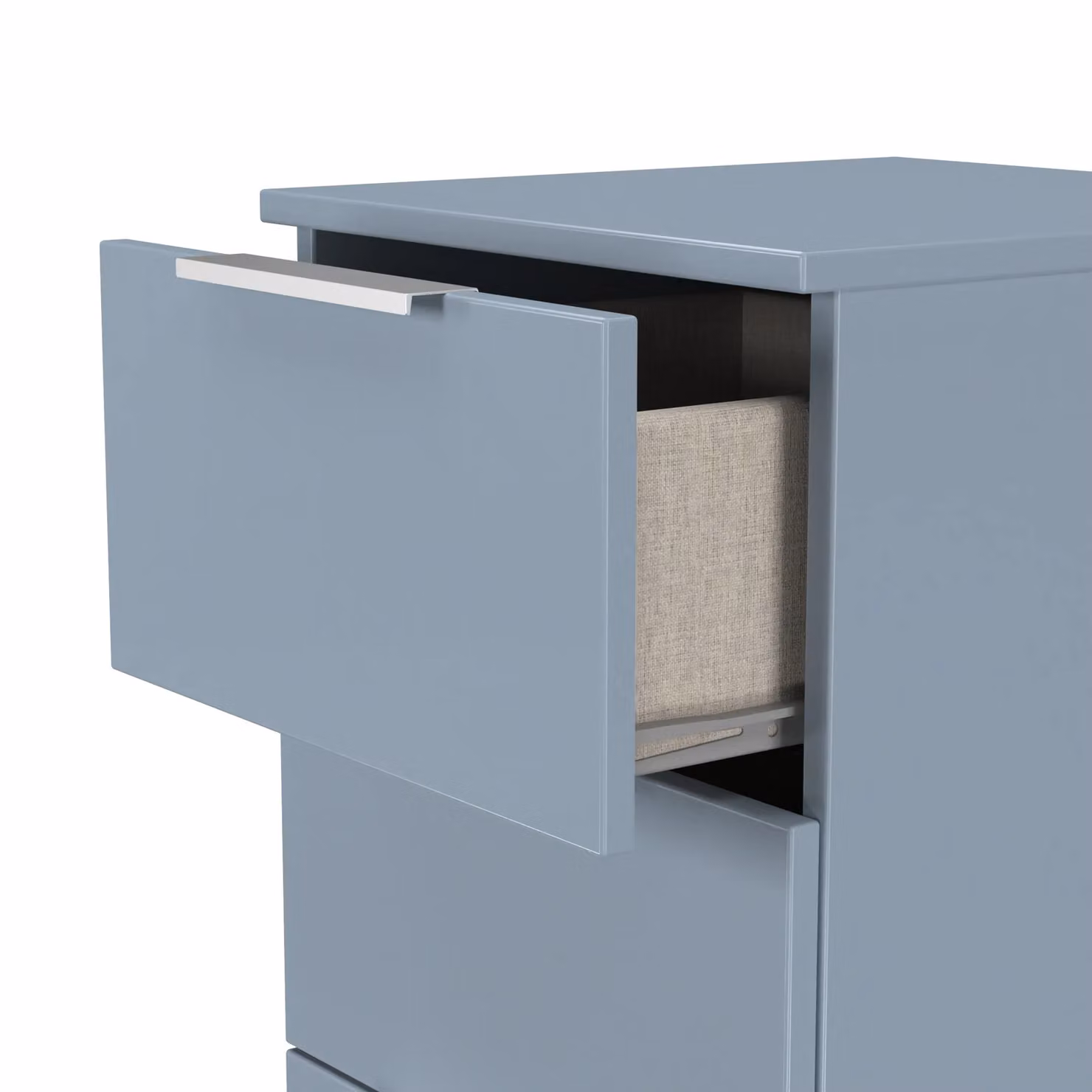 Ready Assembled 2 U Dover 4 Drawer Tall Bedside Chest in Light Blue – 3