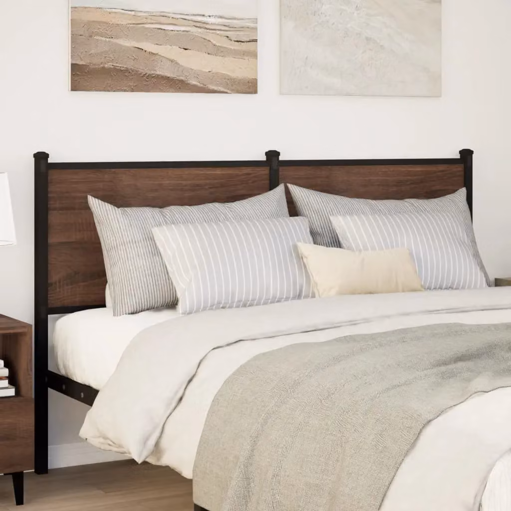 Berkfield Home Classic Headboard in Brown Oak, 150 cm, Made from Engineered Wood and Metal – 2