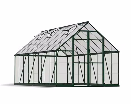 Palram CANOPIA Balance Greenhouse in Green with Aluminium Frame, Polycarbonate Cover and Hinged Door