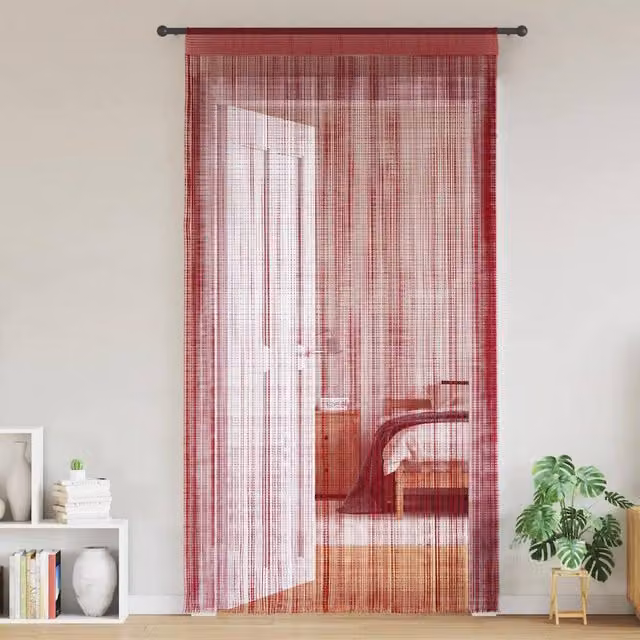 Berkfield Home String Curtains, 2 Pack, Red, W: 140 cm, H: 250 cm