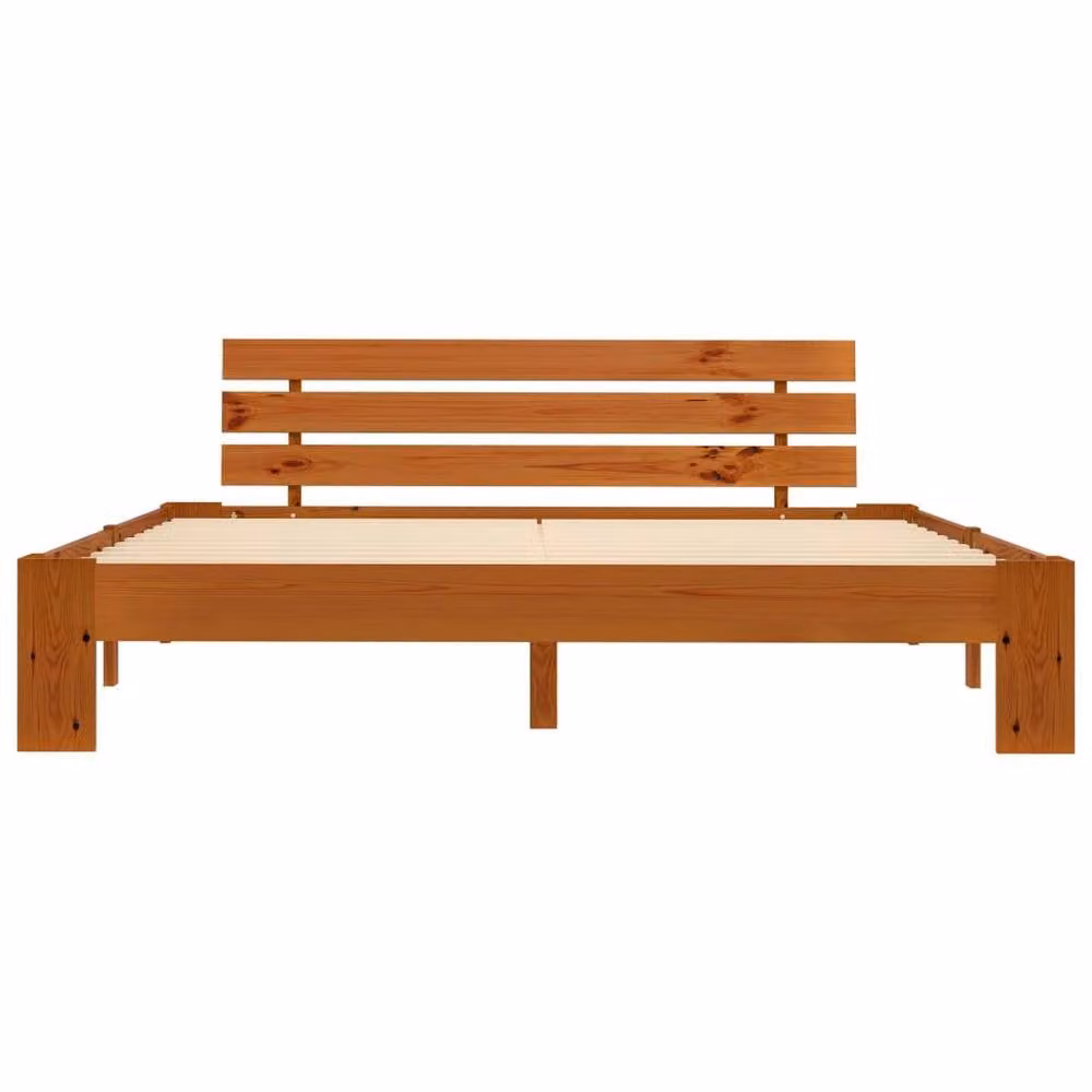Berkfield Home Super King Bed Frame in Honey Brown Solid Pine Wood W: 180 cm, D: 200 cm – 2