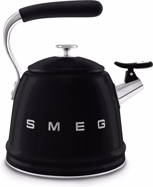 Smeg WKF01BL Whistling Kettle for Hobs in Black