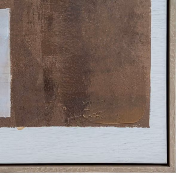 KDMK Abstract Hand Painted Canvas Painting Reproduction in Frame, Brown Modern Wall Decor