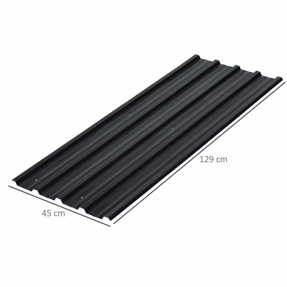 STILVORA Set of 12 Galvanised Steel Roof Sheets in Dark Grey – 4