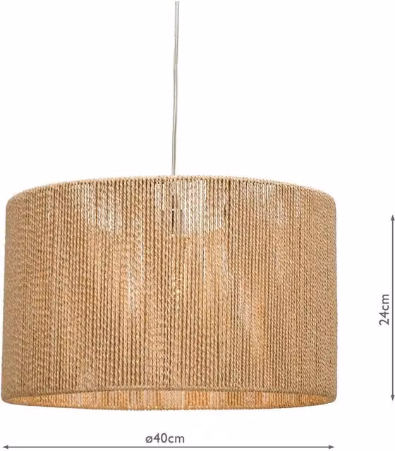 Dar Lighting Rustic Cylinder Lamp in Beige