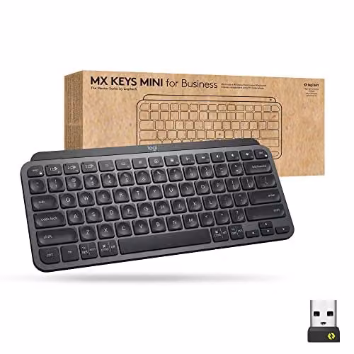 Logitech MX Keys Mini Wireless Illuminated Keyboard, Graphite/Black
