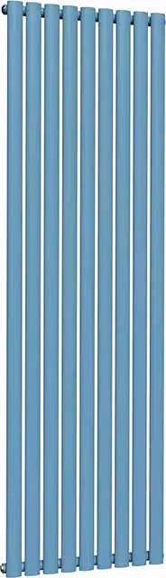Lux Heat Oval Coloured Vertical Steel Radiator in Denim, H 180 cm x W 54 cm