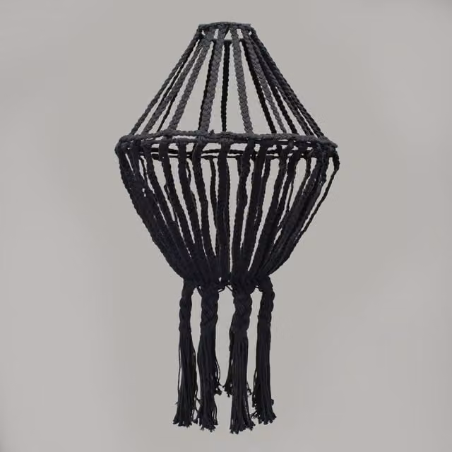 KDMD Macrame Large Drop Chandelier in Black – 1