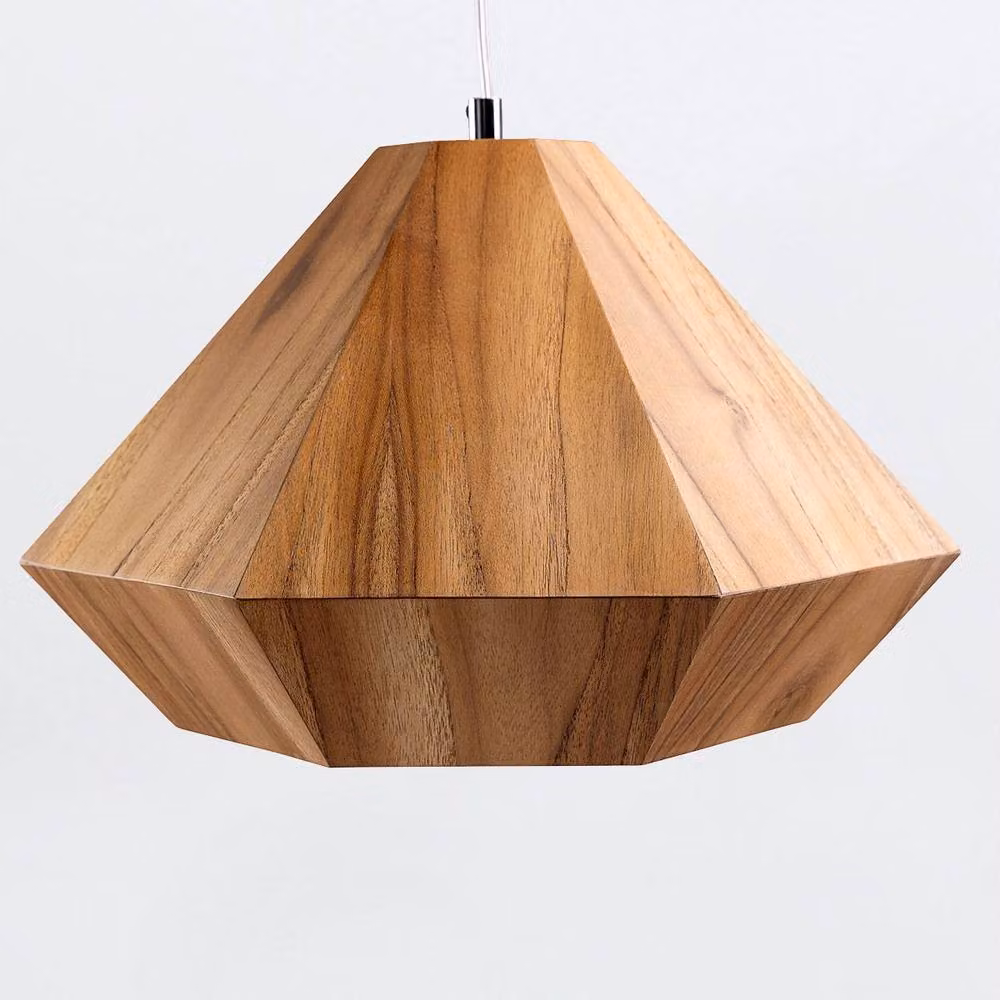 Netlighting Diamond Dome Pendant Ceiling Light in Brown Teak Wood – 3