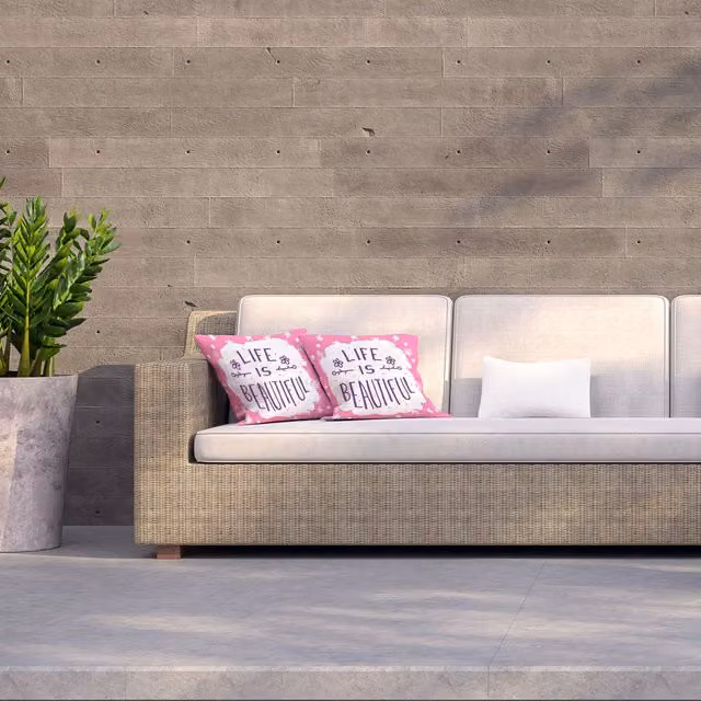 Andrew Lee Life Is Beautiful Pink Graphic Square Outdoor Cushion, W: 60 cm, D: 60 cm, H: 1 cm
