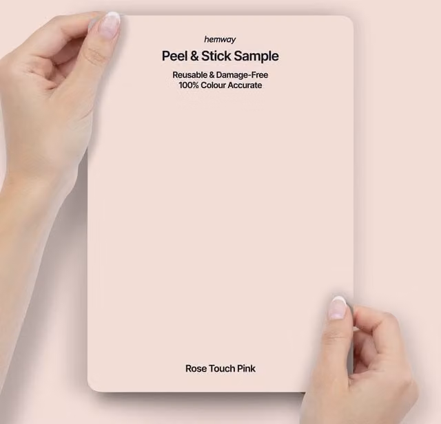 Hemway Interior Paint Sample Peel and Stick Swatch in Rose Touch Pink