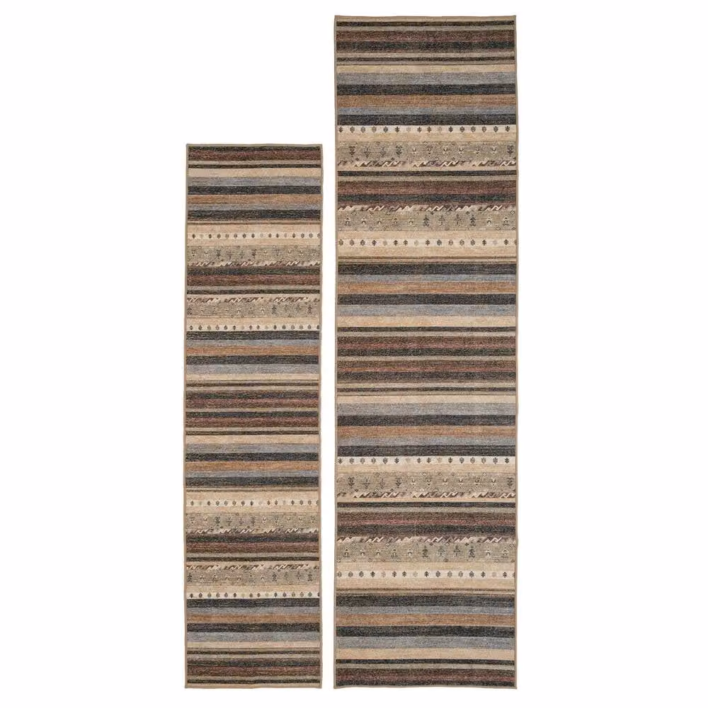 Kukoon Striped Jute Distressed Area Rug in Beige and Brown, W/D/H: 120 x 170 cm – 4