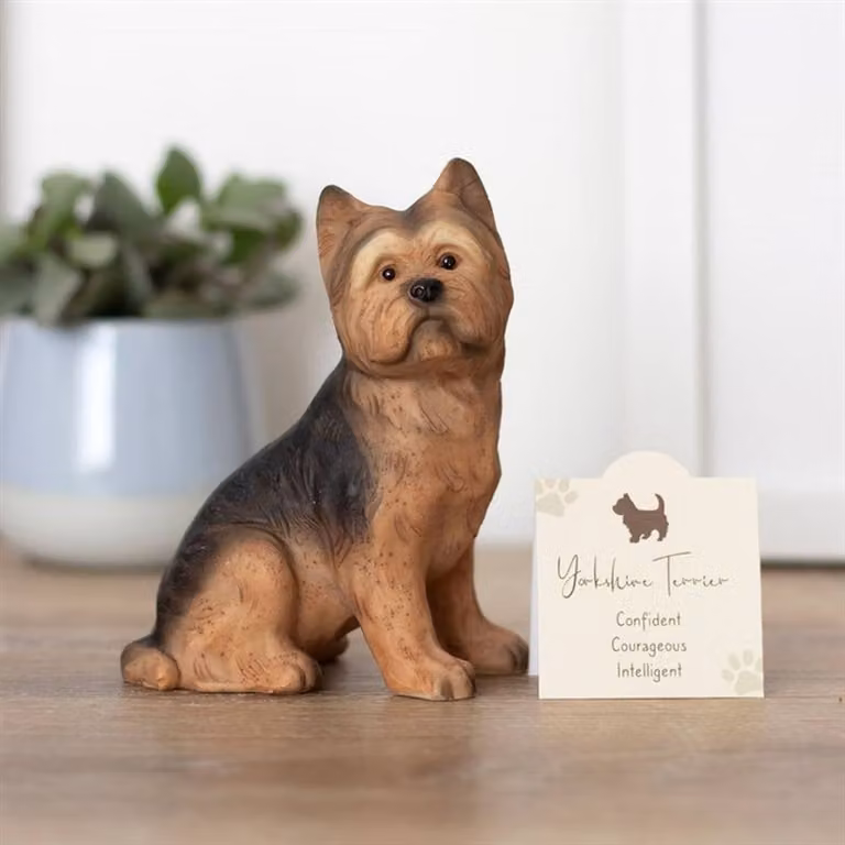 Uniqueful Yorkshire Terrier Dog Ornament in Brown and Multicolour