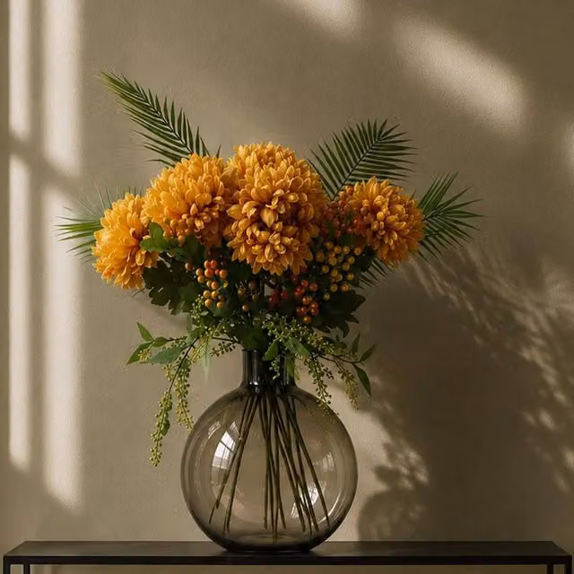 Leaf Botanik Orange Artificial Autumn Floral Arrangement – 1