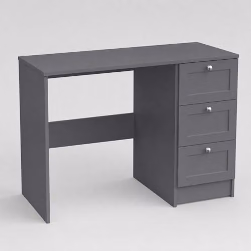 FWStyle Artus Matt Grey 3 Drawer Dressing Table, W: 99 cm, D: 40 cm, H: 72 cm