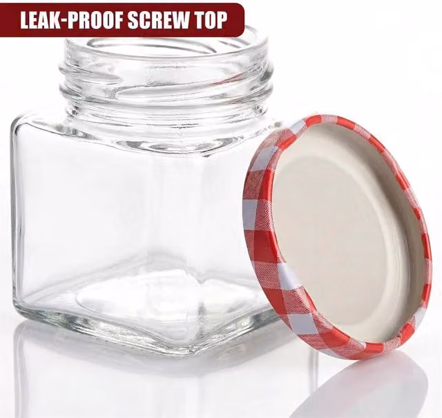 SPETLEK Small Clear Glass Jars with Leakproof Screw Top Lids, 75ml – 1