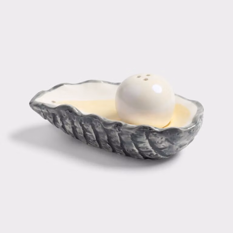 &Klevering Mushroom Salt and Pepper Oyster Set in White Porcelain