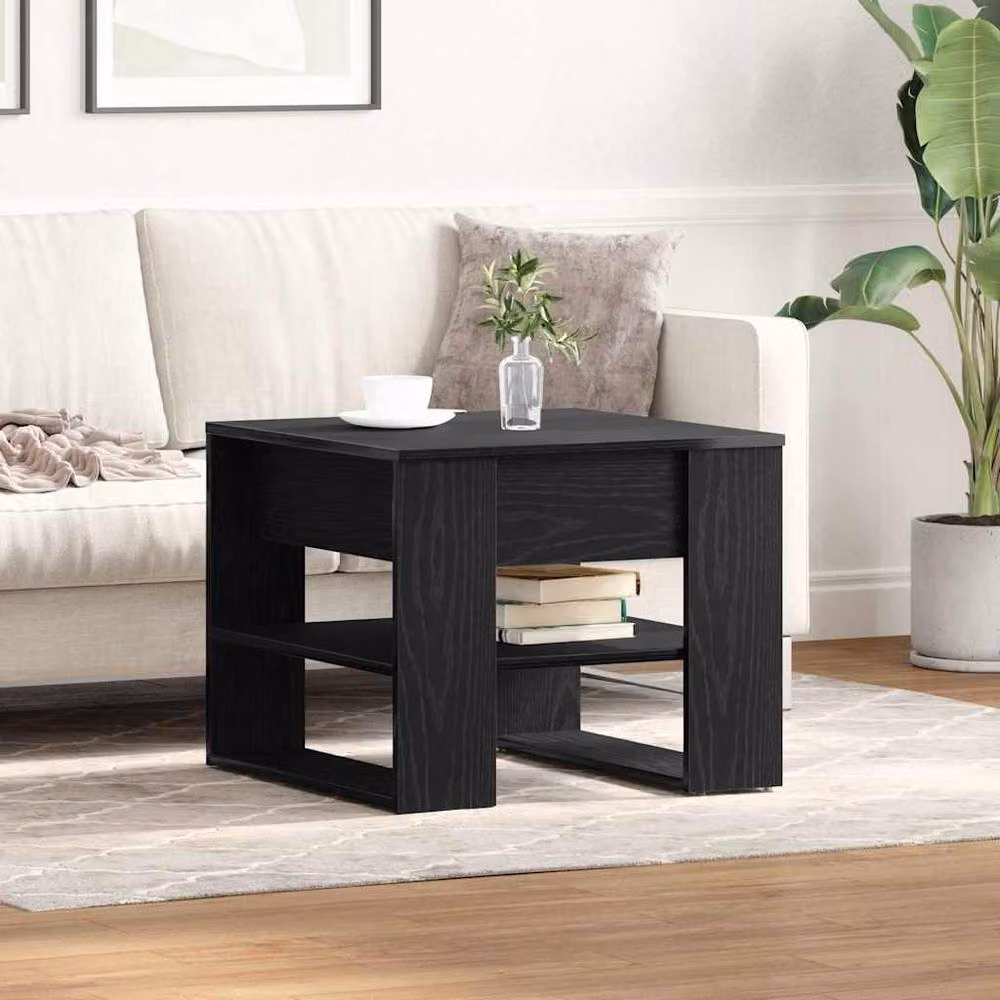 Berkfield Home Black Oak Coffee Table, W: 55.5 cm, D: 55.5 cm, H: 45 cm – 2