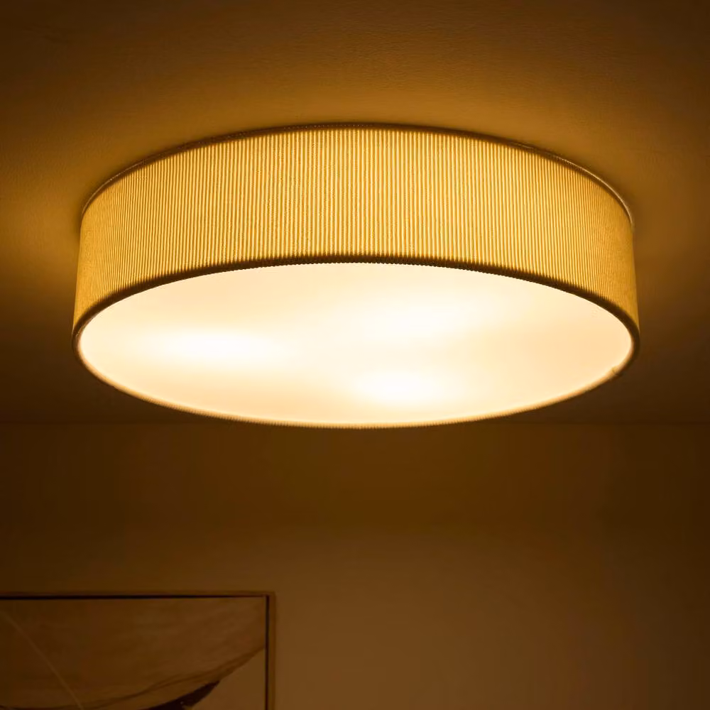 K LIVING Crete 3 Light Beige Velvet Drum Shade, Diameter: 45 cm – 2