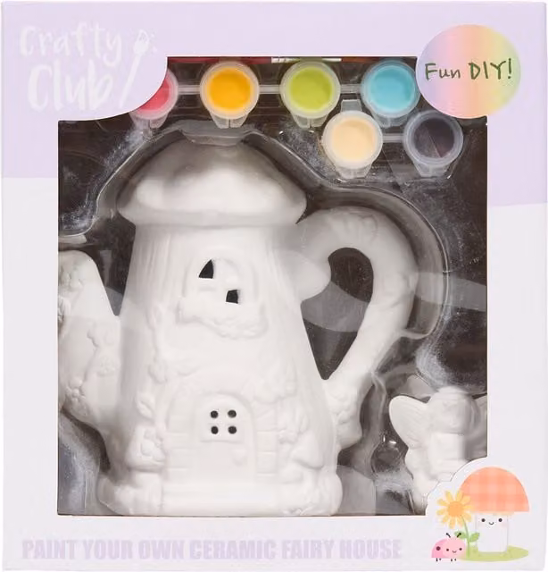 Crafty Club Paint Your Own White Ceramic Fairy House Kit