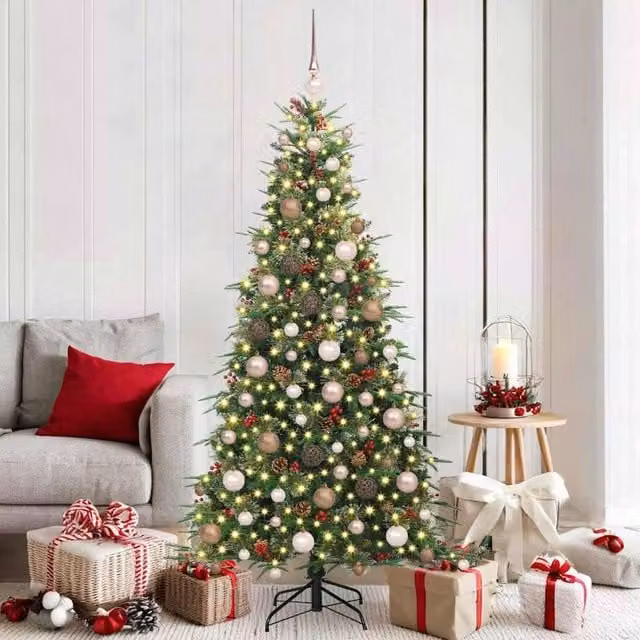 Berkfield Home Artificial Hinged Christmas Tree in Green, Height: 180 cm – 1
