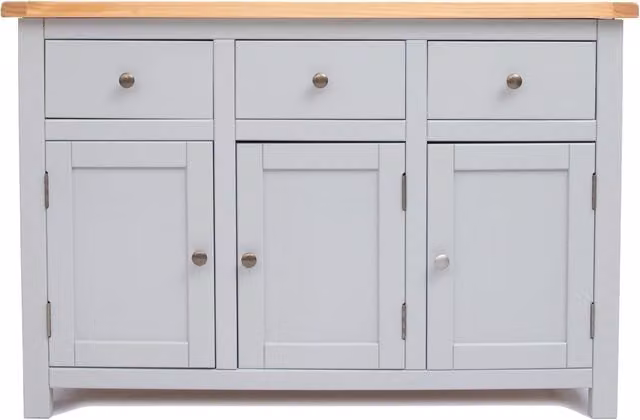 Cabinet Bits Argenta Grey 3 Door 3 Drawer Pine Wood Sideboard – 1