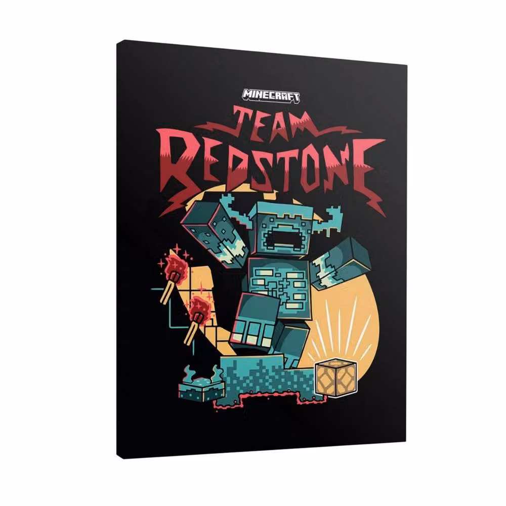 Minecraft Team Redstone Multicolour Canvas Wall Print – 2