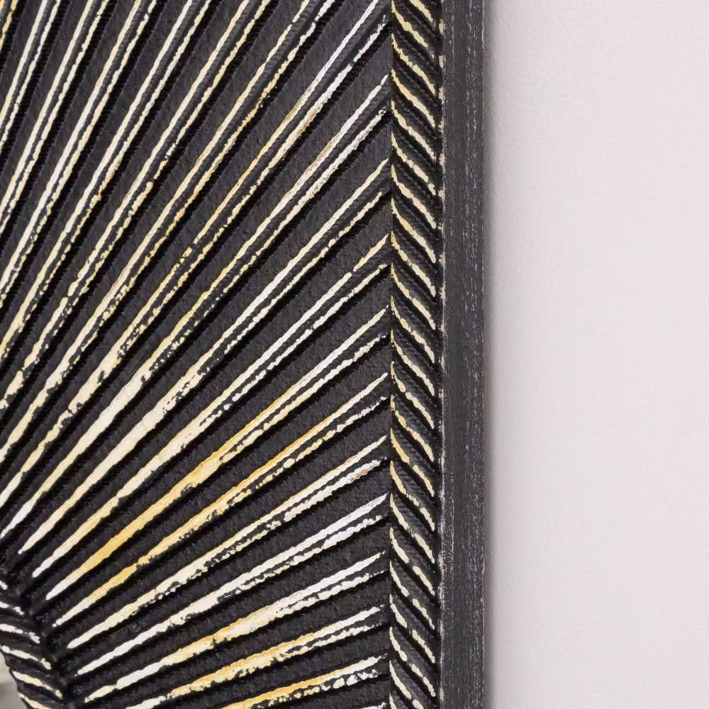 Melody Maison Art Deco Rectangular Wall Mirror in Black and Gold, W: 60 cm, H: 80 cm – 4
