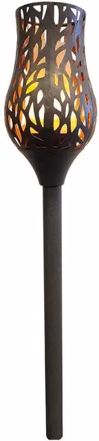 mysmartbuy Battery Powered Grey Metal Tulip Torch Weatherproof Outdoor Garden Flame Effect LED Stake Light with Timer and Remote, H 91.5 cm x Diameter: 15 cm – 5