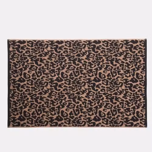 OHS 2 Piece Leopard Print Cotton Bath Towel Set in Beige, W/H: 70 x 115 cm – 4