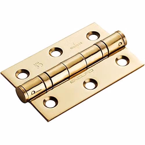 Loops Pair of 7 Ball Bearing Stainless Brass Interior Door Hinges, W/D/H: 76 x 51 x 2 mm