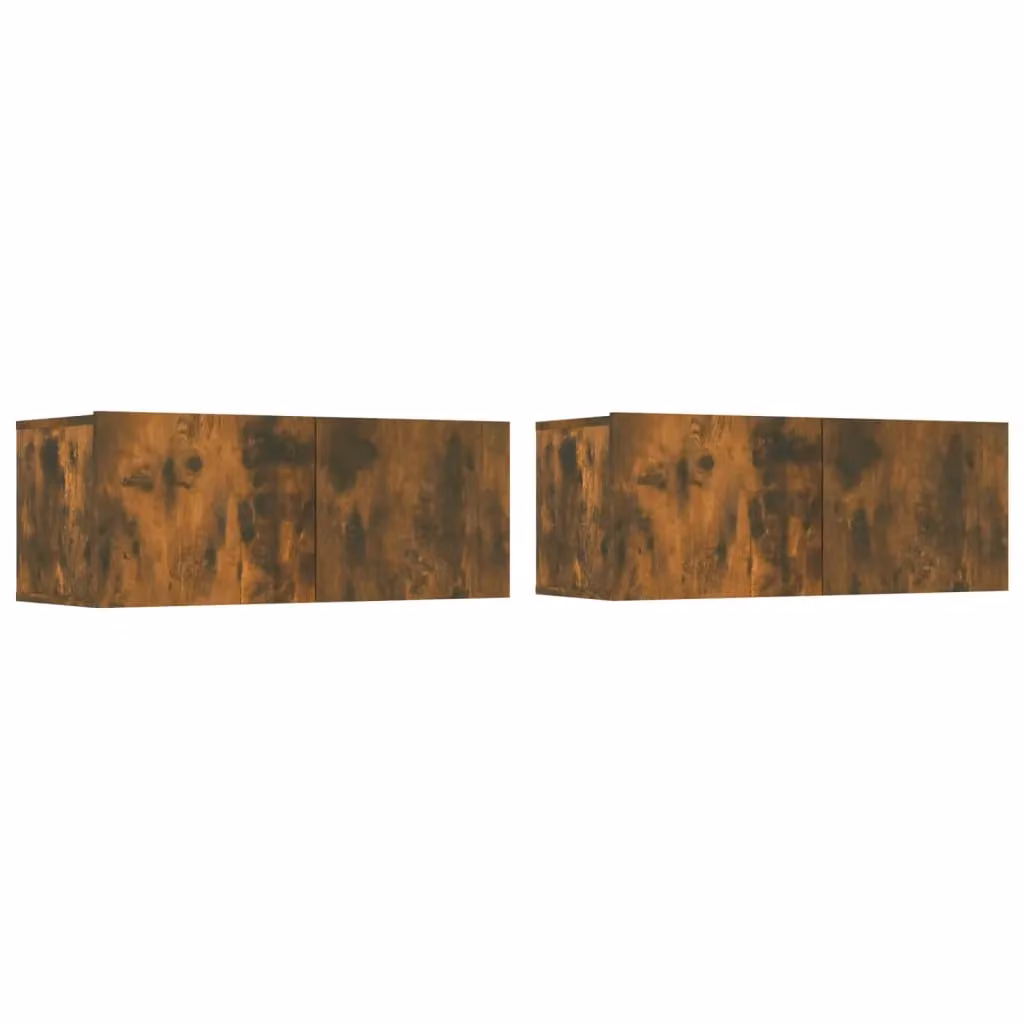Berkfield Home 4 Piece Smoked Oak TV Cabinet Set in Brown – 2
