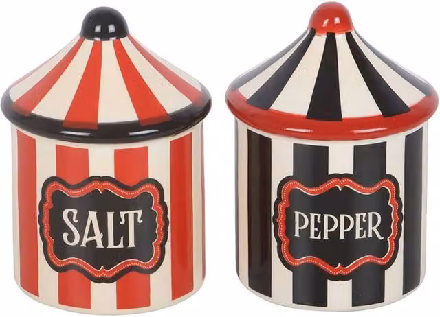 Something Different Circus Tent Salt and Pepper Shakers in Multicolour Ceramic