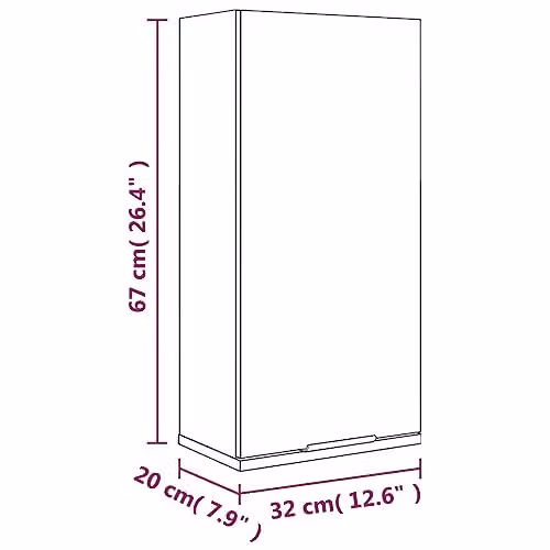 vidaXL Modern Wall-mounted Bathroom Cabinet in Brown, W/D/H: 32 x 20 x 67 cm – 3