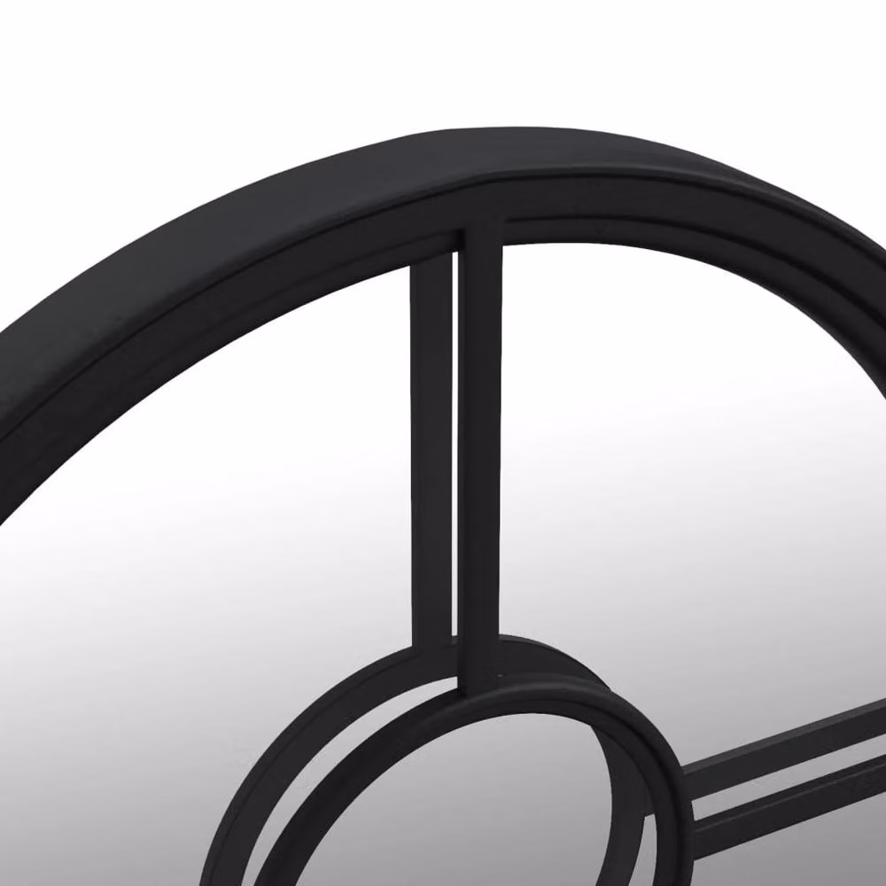 Berkfield Home Round Metal Mirror in Black, Diameter: 40 cm – 2