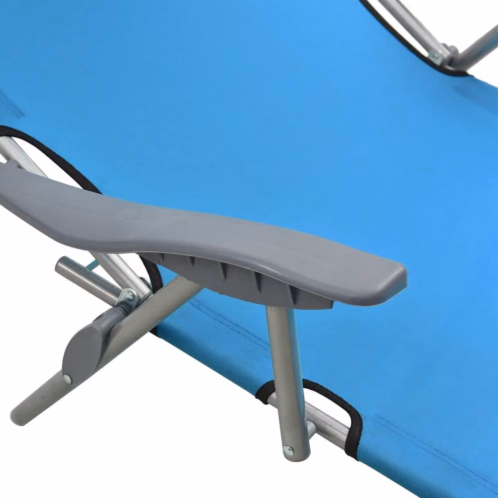 Berkfield Home Sun Lounger with Canopy in Steel Blue – 3