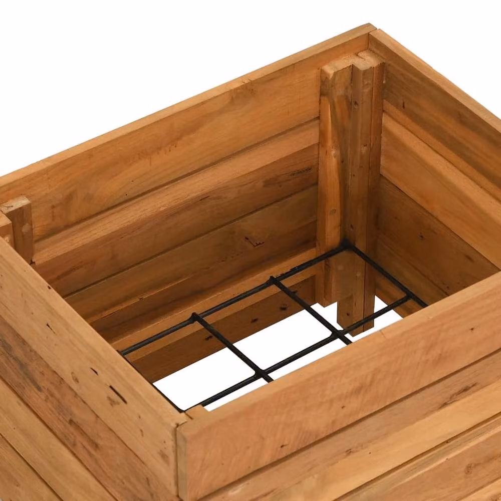 Berkfield Home Raised Bed in Brown Solid Wood and Steel, W/D/H: 50 x 40 x 38 cm – 3