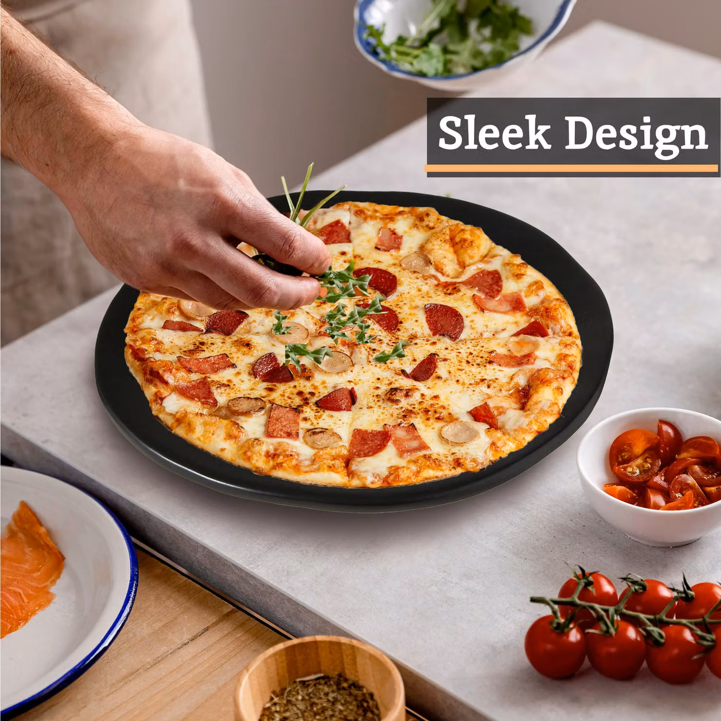 Orsina Black Stoneware Pizza Plate – 2