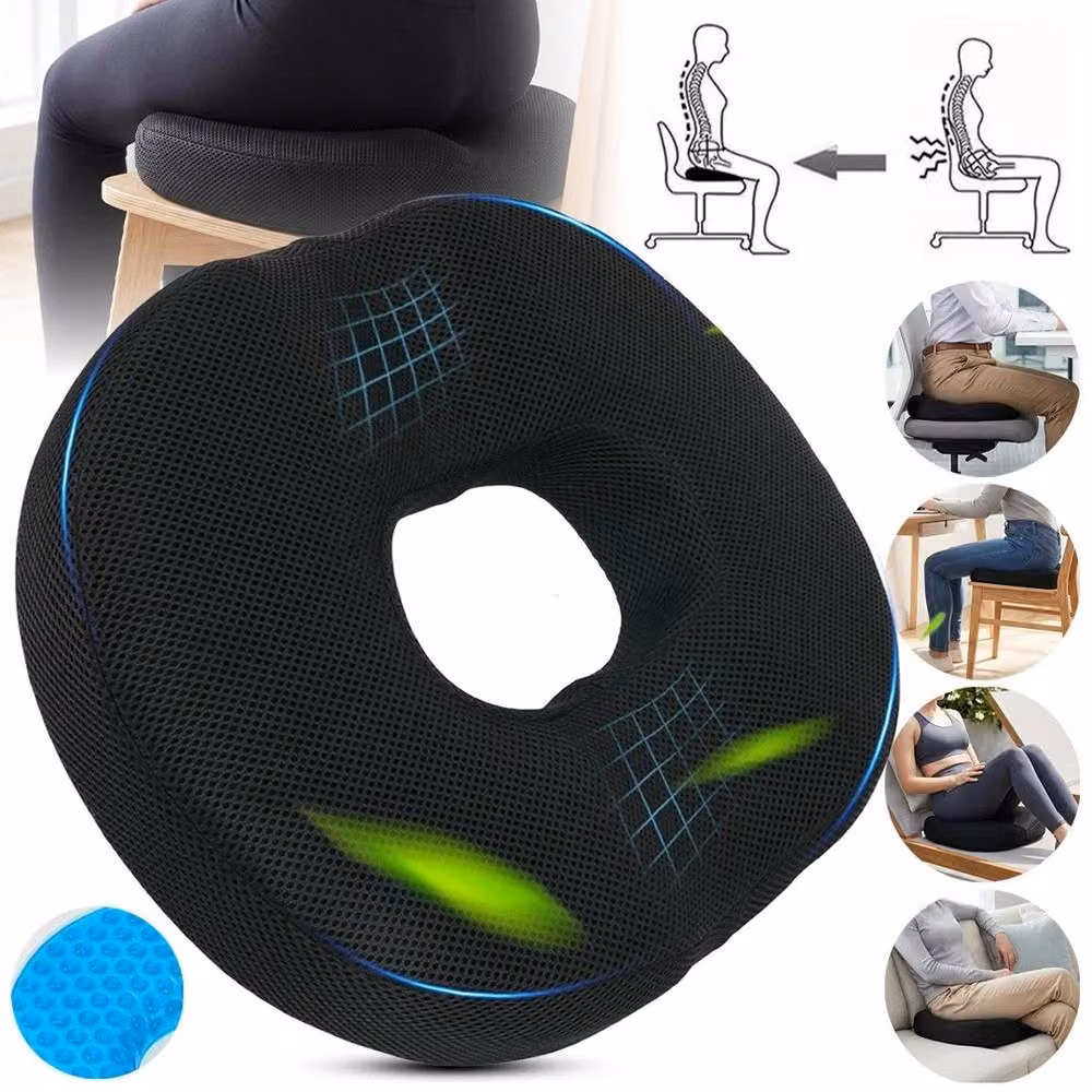NESTLUNE Breathable Ring Coccyx Cushion for Pain Relief, Black, W/D/H: 190 x 100 x 1 cm – 2