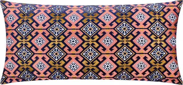 Make it a Home Rectangular Velvet Cushion in Pink, Blue and Multicolour Polyester