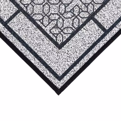 JVL Avanti Machine Washable Non-Slip Entrance Doormat and Runner Set in Grey and Black – 3