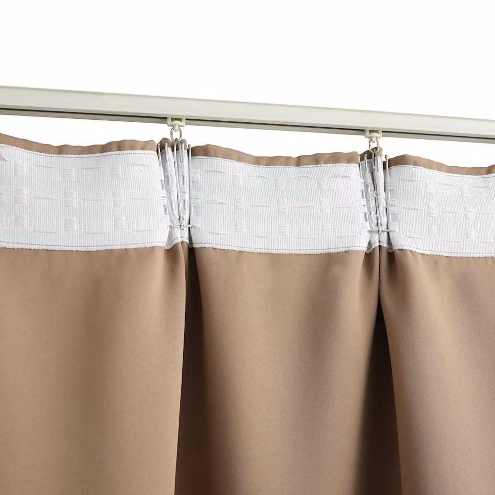 Berkfield Home Blackout Fabric Curtain Panels with Hooks, 2 Pack, Beige, W: 140 cm, H: 225 cm – 4