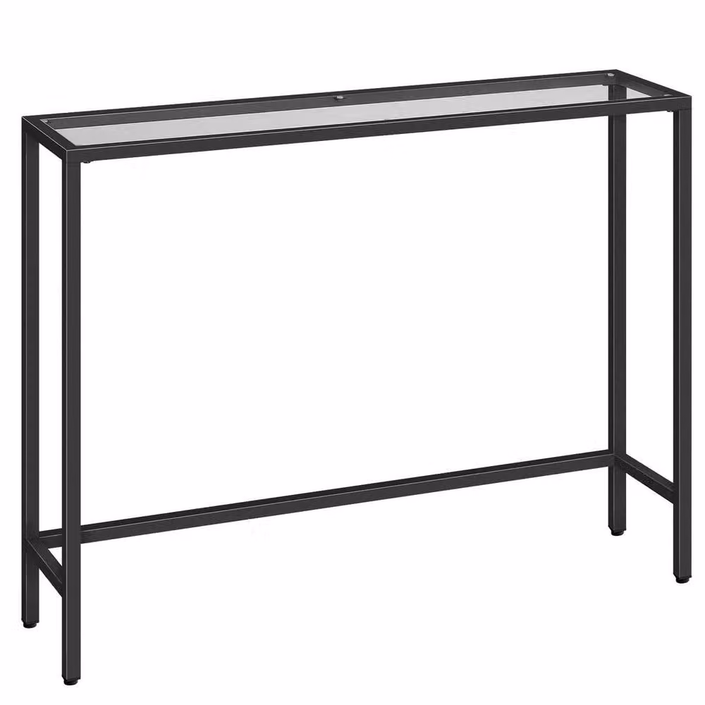 FORGEVIO Modern Black Console Table for Hallways, W/D/H: 100 x 22 x 80 cm – 2
