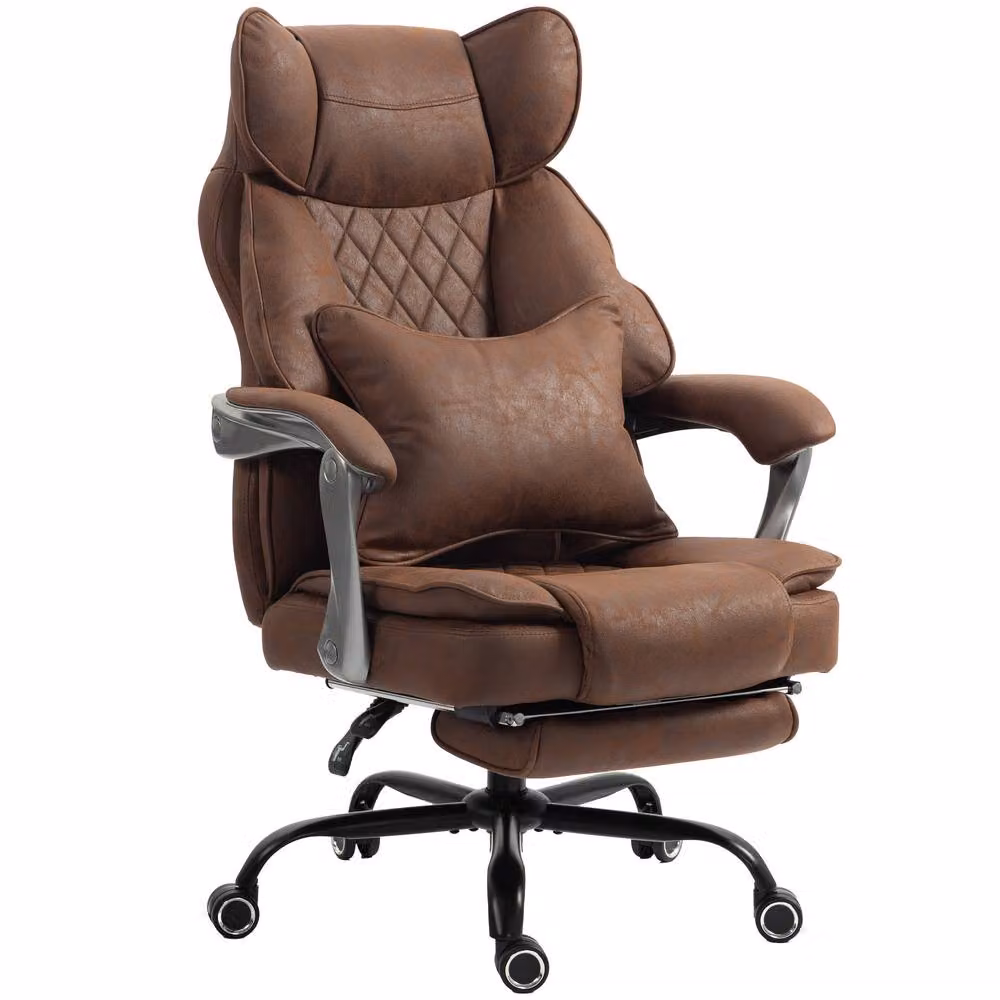 STILVORA Brown Executive Office Chair with Headrest and Footrest – 4