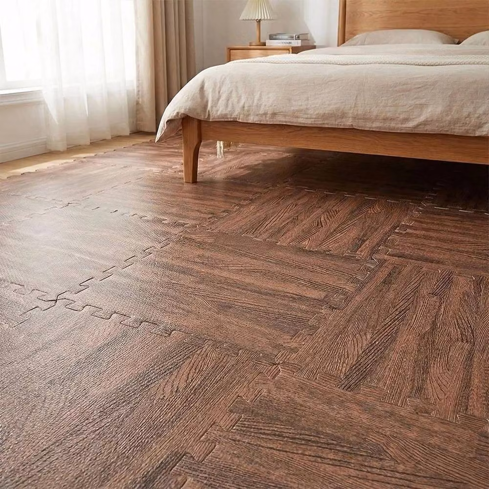 PAWNORA 20 Pack Dark Walnut Brown EVA Interlocking Floor Mat Tiles, W/D/H: 30 x 30 x 1 cm per tile – 2