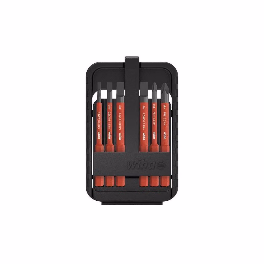 Wiha slimBit electric SL/PH screwdriver bit set, 7 piece, red – 2